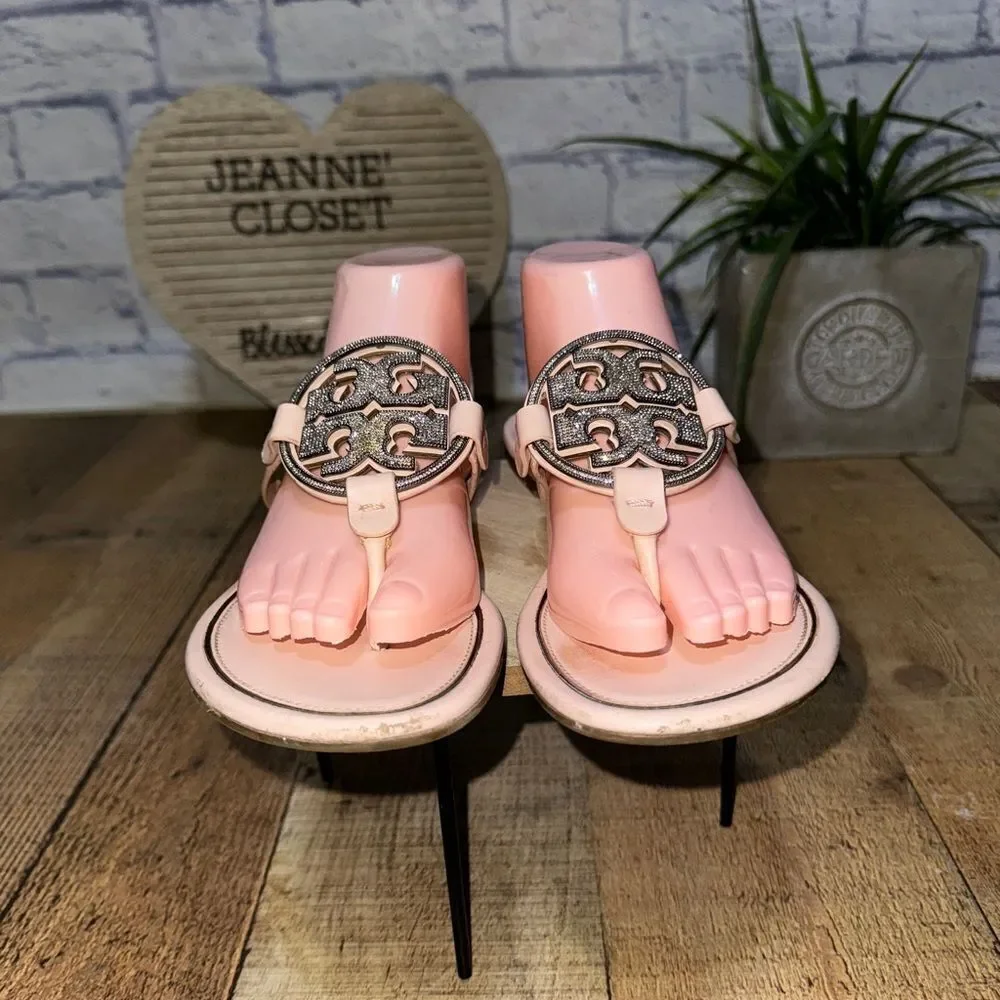 Tory Burch Miller pave Sandals shell pink Size 10
